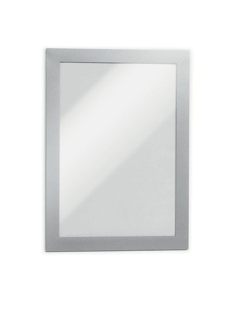 Durable Duraframe Self Adhesive Magnetic Sign Holder in Half Letter-Size 5.5" x 8.5" Inches - Silver Frame - Pack of 2 - Image 2